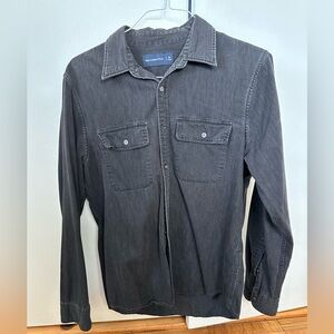 Washed Black A&F Mens Medium Button Down